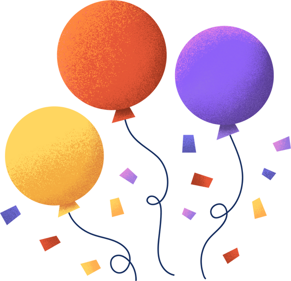 Playful Textured Graduation Balloons 