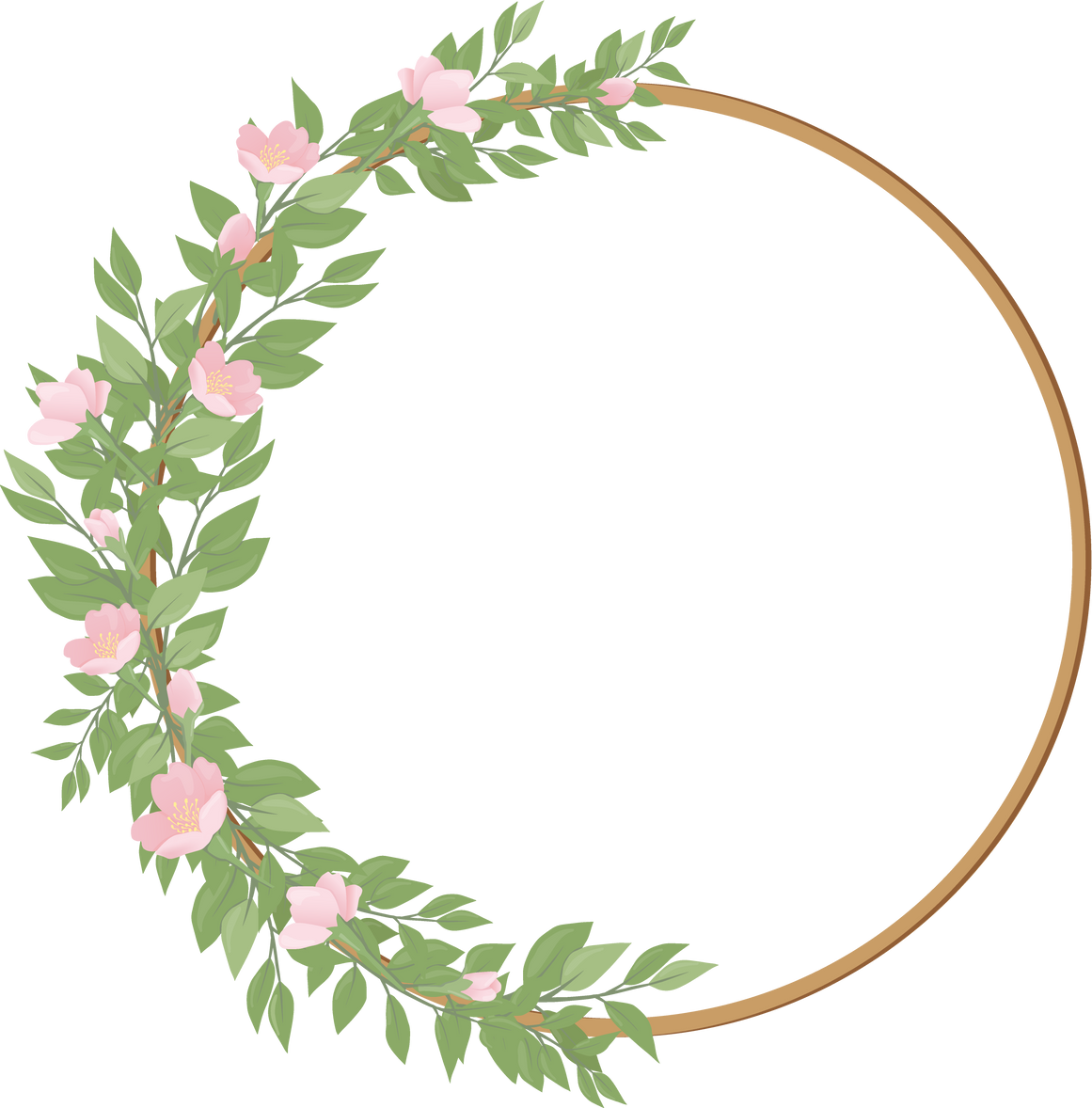 Floral Circle Frame Illustration